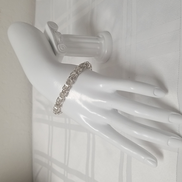 BRACELET, 925 Sterling Silver Byzantine w/Toggle 7", 14g, 6.89mm EUC J#23 - Picture 1 of 4